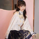 Fashion Hanfu Ming Dynasty Short Dress Cloudy Shoulder Women's Party Costumes