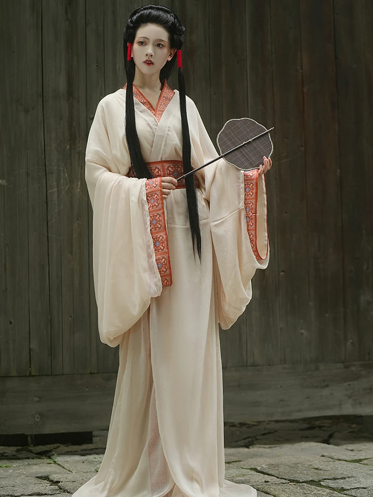 Han Dynasty Hanfu Robe Retro Zhiju Large Size Red Dresses 