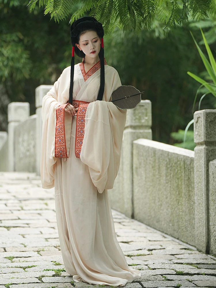 Han Dynasty Hanfu Robe Retro Zhiju Large Size Red Dresses