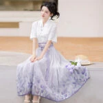 Modern Women Mamian Hanfu Dress Light Fashion Short Shirt