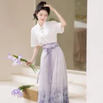 Modern Women Mamian Hanfu Dress Light Fashion Short Shirt