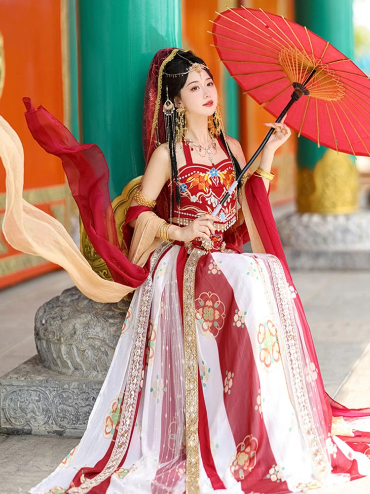 Hanfu Ming Dynasty Female Stage Fairy Costume, Tulle Dress for