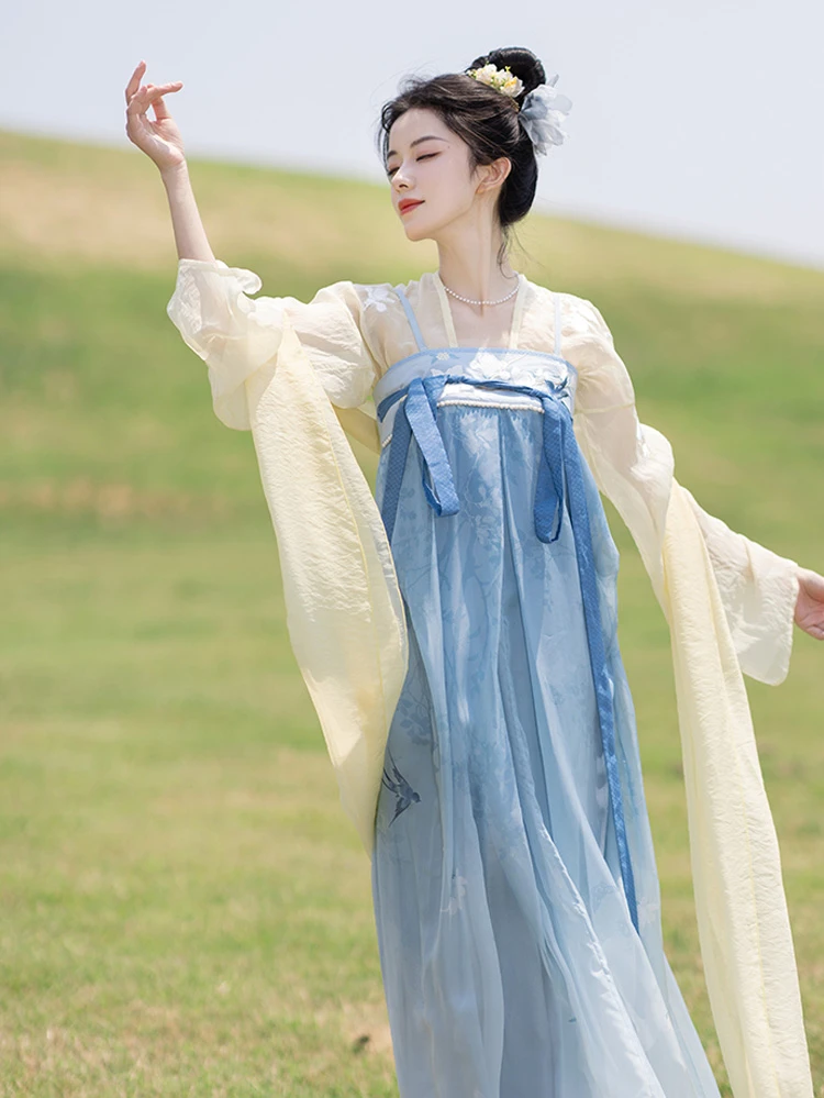 Lady Tang Dynasty Qixiong Shanqun Dress Set Fresh Improved Hanfu