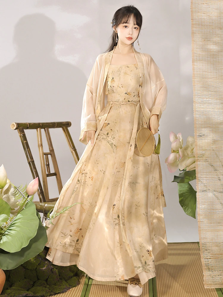 Song Dynasty Casual Hanfu Women Summer New Chinoiserie Style Long Shirt
