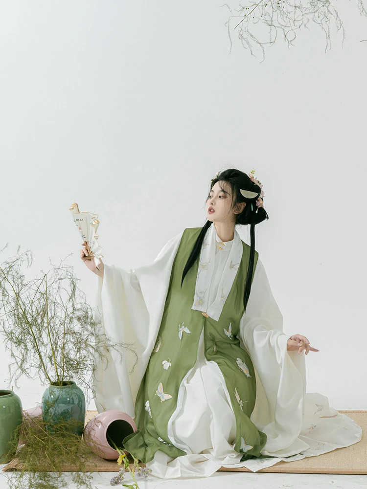 Fall Ming Dynasty Hanfu Long Aoqun Costume for Women