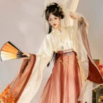 Wei Jin Hanfu Women's Qiyao Dress Wide Sleeve North and South Dynasty Set