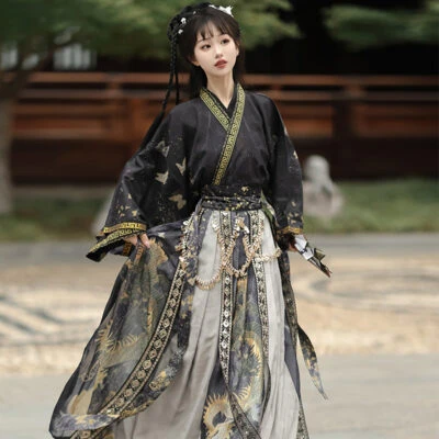 Autumn Women Qiyao Hanfu Wei Jin Martial Arts Style