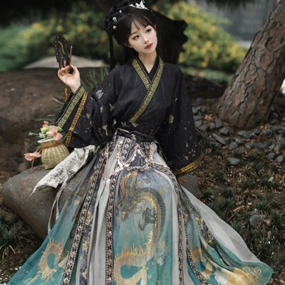 Autumn Women Qiyao Hanfu Wei Jin Martial Arts Style