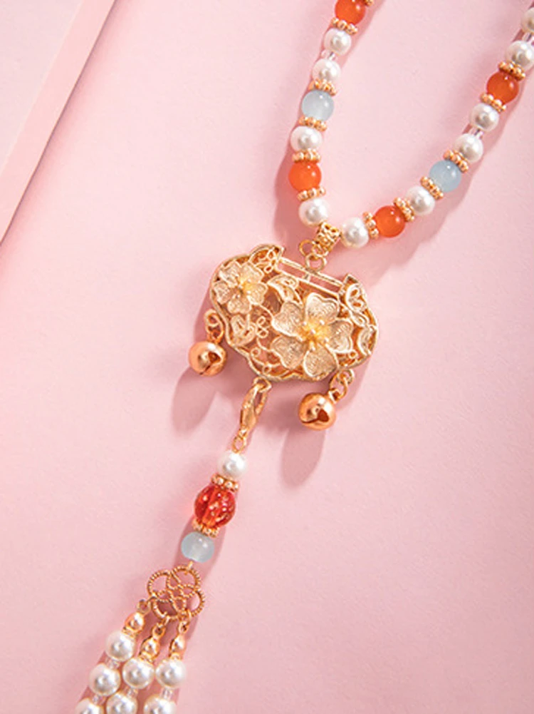Hanfu Necklace Ming Style Yingluo Accessories with Peace Lock