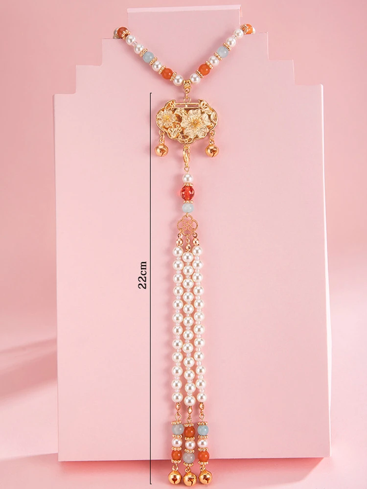 Hanfu Necklace Ming Style Yingluo Accessories with Peace Lock