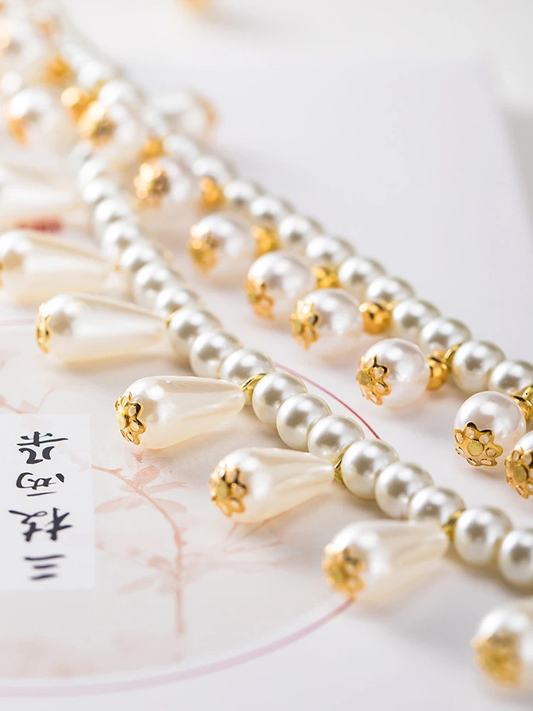 Pearl Necklace Female Ming Dynasty Yingluo Hanfu Qipao Accessories