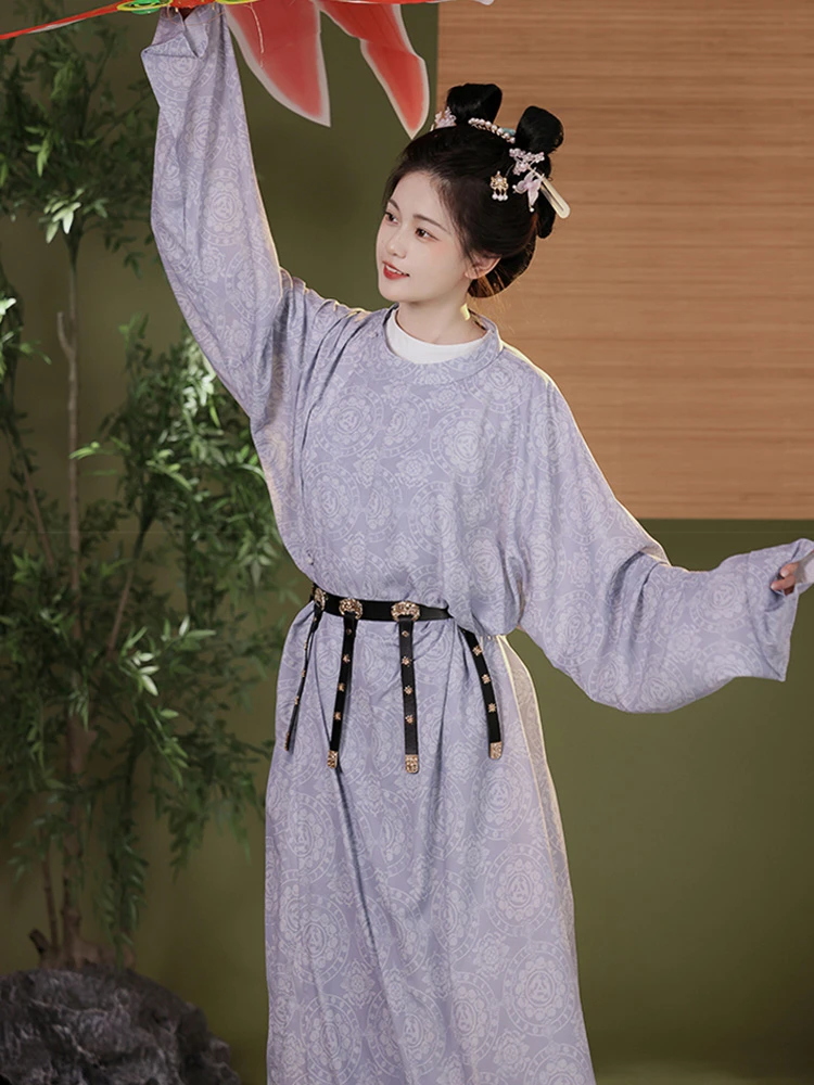 Tang Dynasty Round Neck Robe Couple's Daily Hanfu Dress