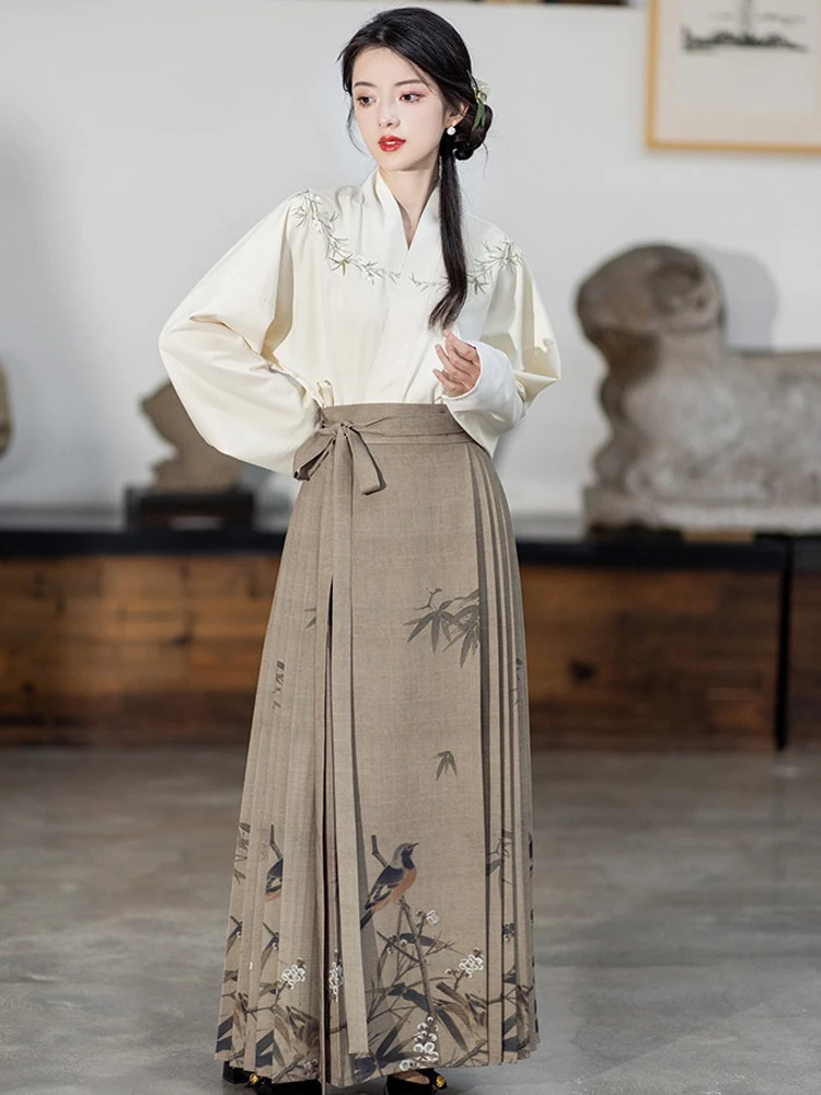 Ming Dynasty Fashion Hanfu Women's Autumn Plum Costume