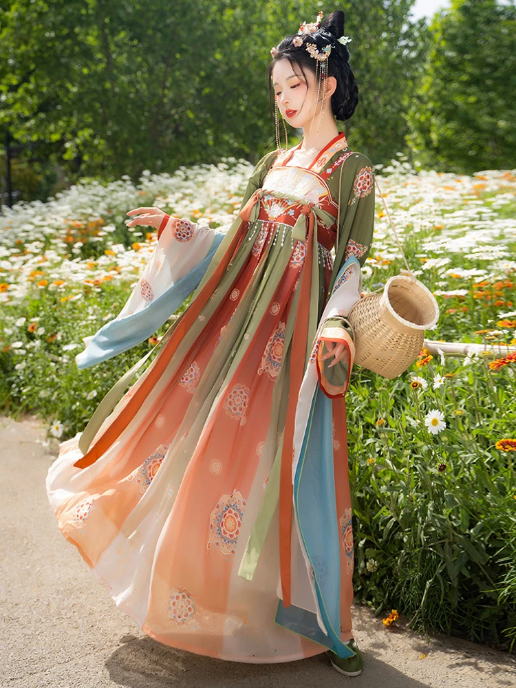 Summer Women Qixiong Ruqun Gorgeous Hanfu Skirt