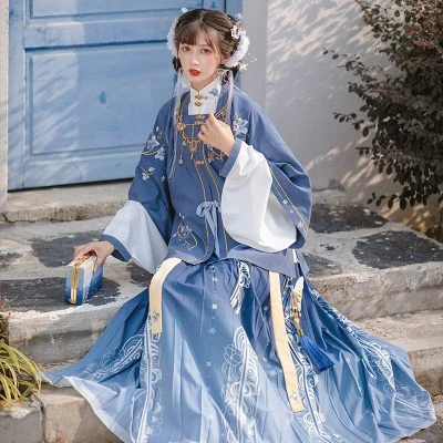Winter Women Ming Dynasty Qiyao Hanfu Vintage Fairy Set