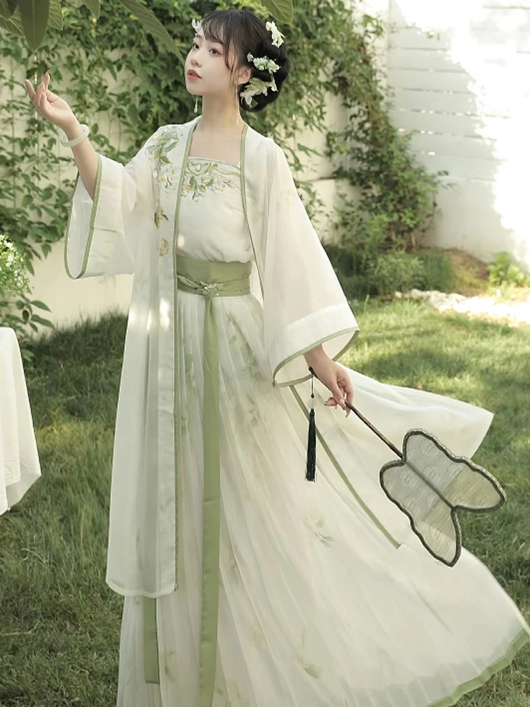 Summer Ladies Elegant Hanfu Daily Style Song Dynasty Dress