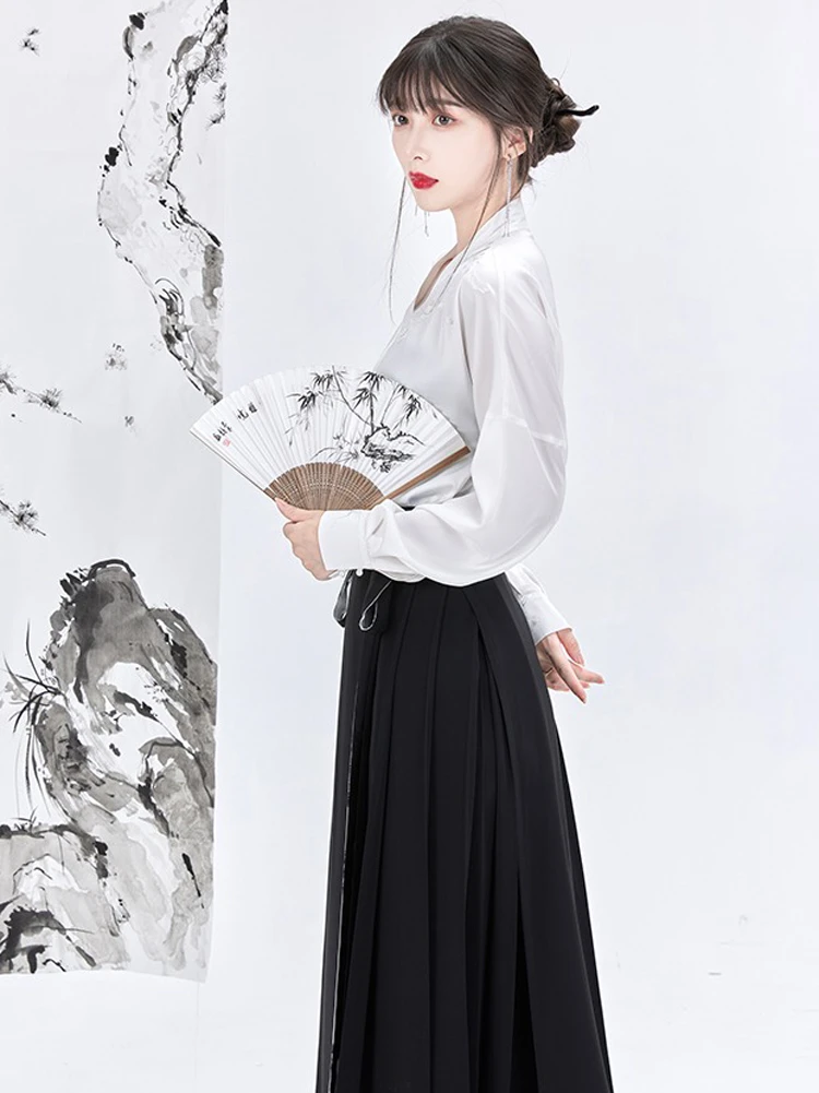 Women Simple Hanfu Song Dynasty Style Summer Mamian Skirt