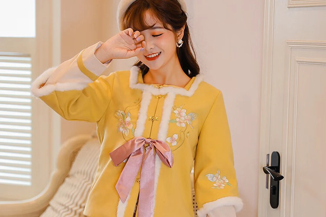 Warm and Bright Yellow Hanfu Dress