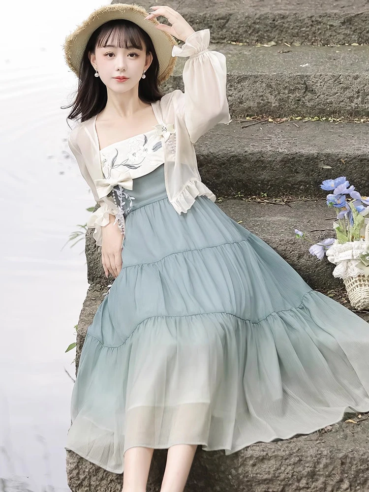 Women Han Element Fashion Dress Chinese Style Improved Daily Costume