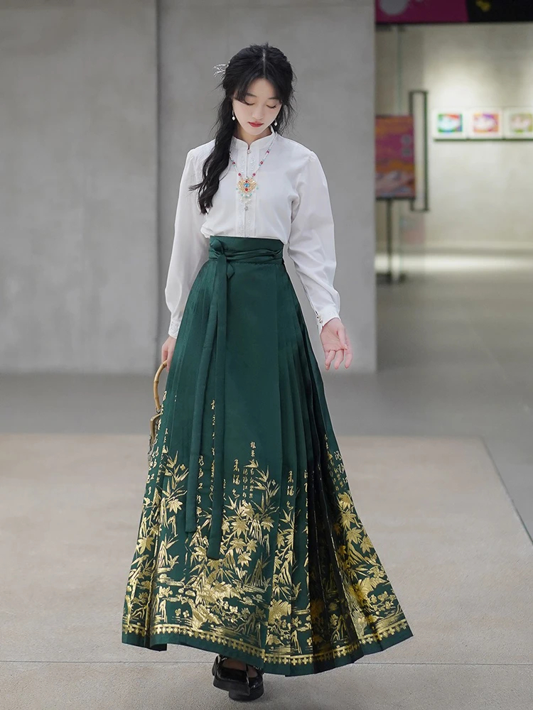 Spring Women Mamian Dress Red Modern Fashion Hanfu