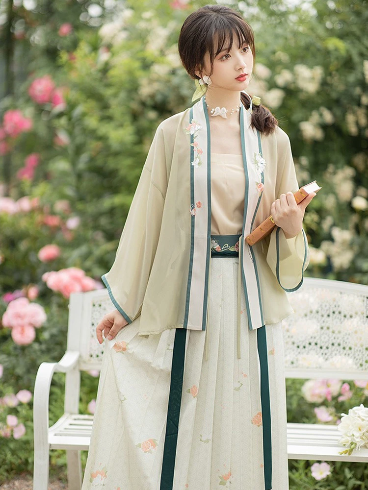 Woman Spring Song Dynasty Hanfu Pleated Skirt for Daily