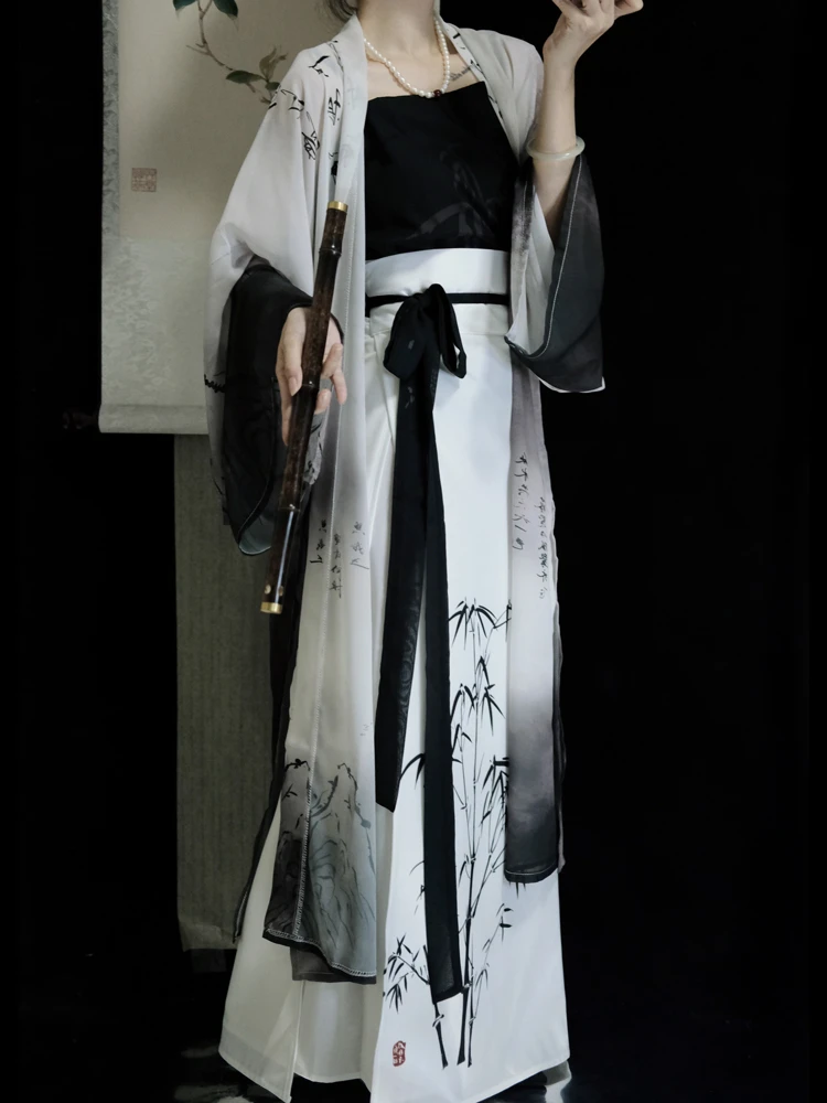 Women Summer Song Dynasty Daily Ink Style Hanfu Costume