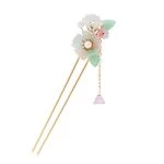 Ladies Hairpin Classical Pink Flower Buyao Tassel Hair Pin Accessories