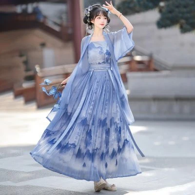 Latest Song Dynasty Daily Women Hanfu Summer Pleated Skirt