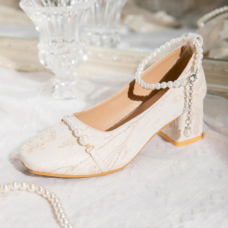 New Cheongsam Low Heeled Shoes Vintage Elegant Women's Shoes