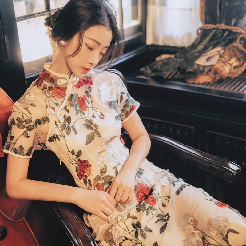 50 Cheongsam Qipao Retro Womens Chinese Dress Newhanfu 