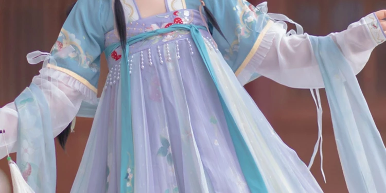 Women Tang Dynasty Hanfu Qixiong Shanqun Summer Cute Fairy Skirt 