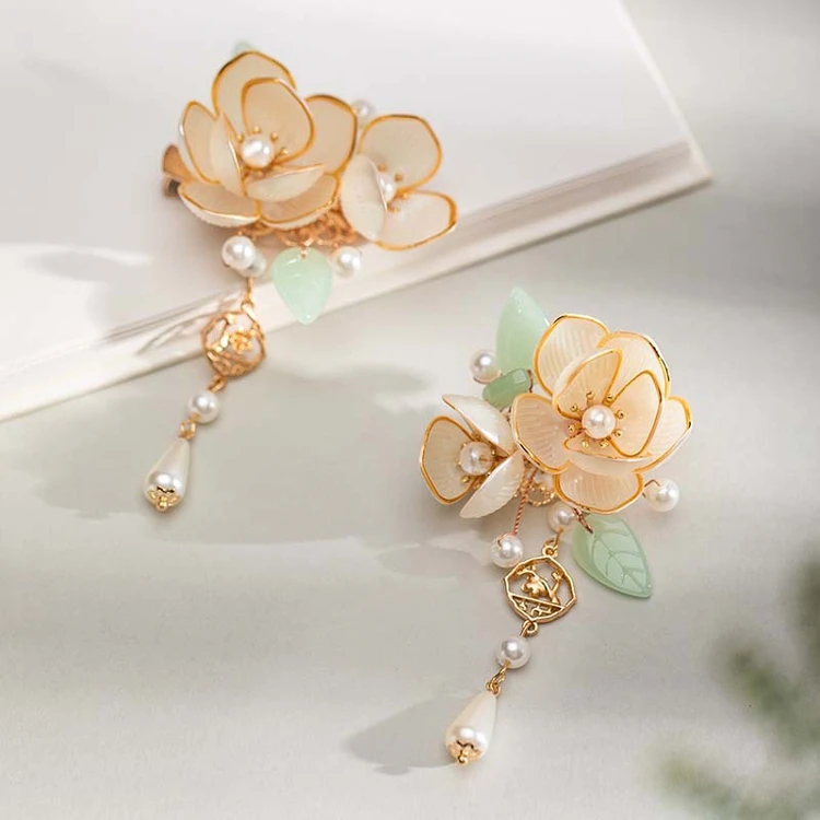 Hanfu Hair Clips Ladies Lotus Classical Accessories Cheongsam