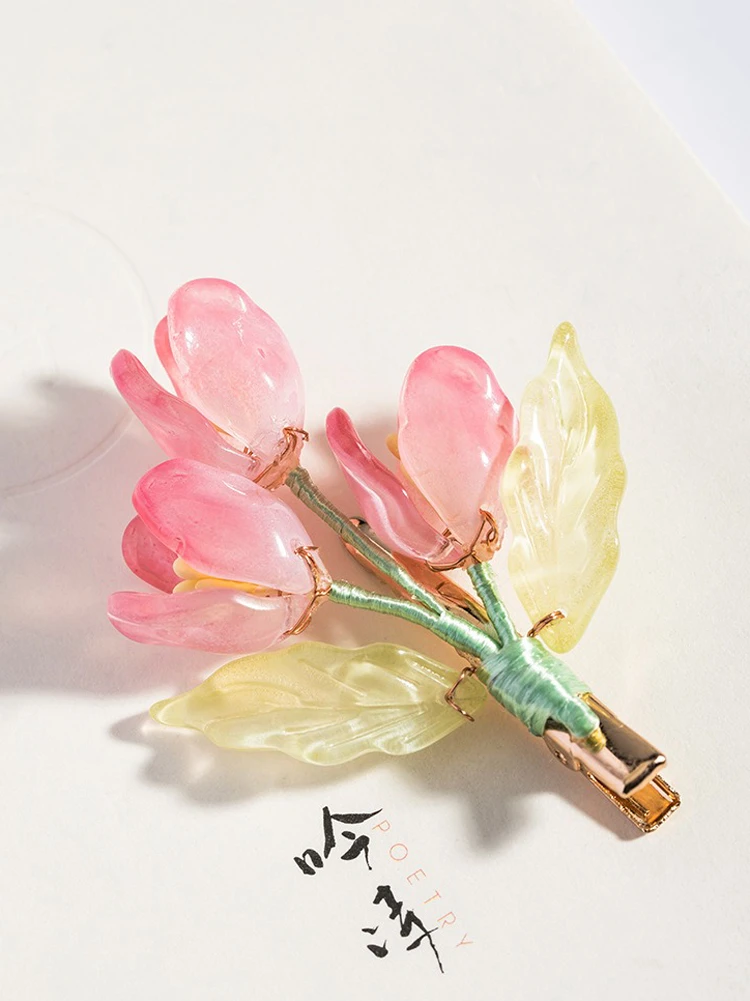 Hanfu Hair Clips Ladies Tulip Side Clips Elegant Accessories