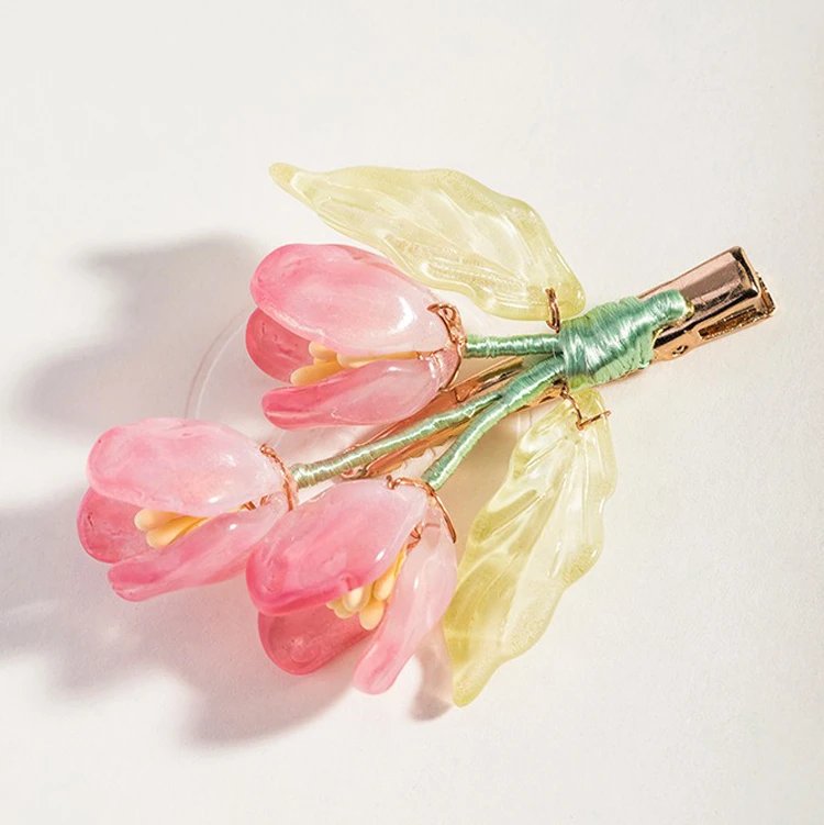 Hanfu Hair Clips Ladies Tulip Side Clips Elegant Accessories