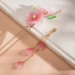 Hanfu Hairpin Ladies Pink Tassel Buyao Cheongsam Headpiece