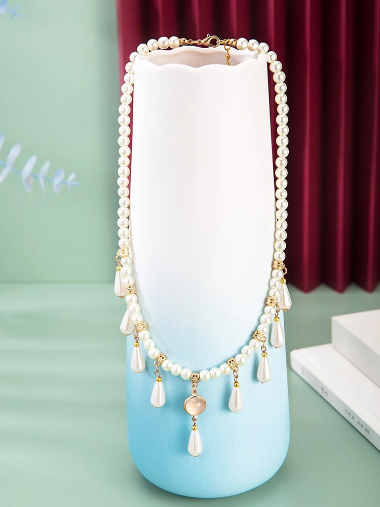 Hanfu Necklace Ancient Style Pearls Ming Dynasty Accessories