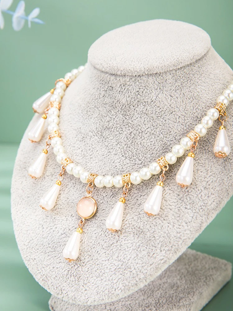 Hanfu Necklace Ancient Style Pearls Ming Dynasty Accessories