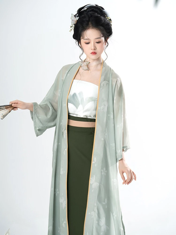 Song Ladies Hanfu Summer Thin Green Fashionable Clothing
