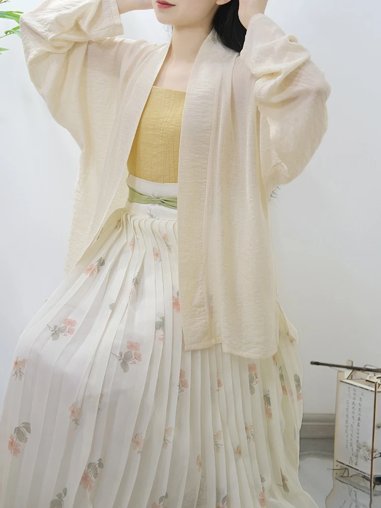Summer Song Hanfu Women's Airplane Sleeve Pleated Skirt Fresh Style