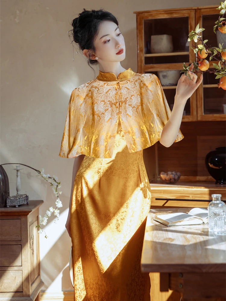 Women's Fashion Cheongsam Long Modified Dresses for Summer Day 