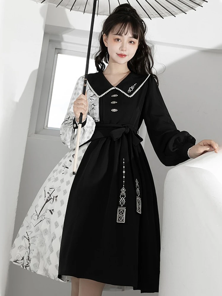 Women's Han Elements Clothing Summer Black Daily Fashion Dresses