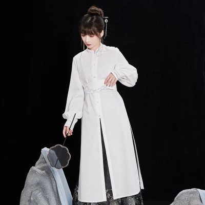 Women Hanfu Standing Collar Lapel Long Shirt Classic Ming Dynasty Costume