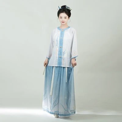 Women Summer Hanfu Ming Dynasty Classic Hanfu Round Neck