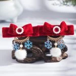 Bow Hair Clip Children New Year Hair Accessories Red Plush Headpiece