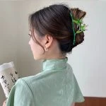 Ladies Metal Hairclip Creative Bamboo Grab Clip