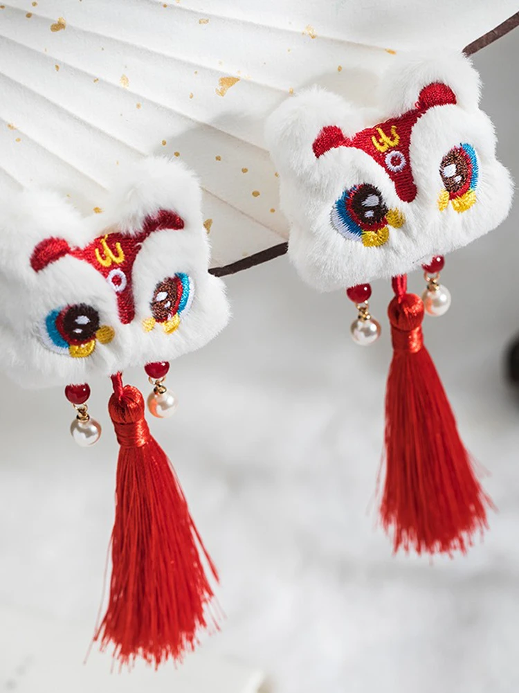 Lion Hair Clip Ancient Style Buyao Clip New Year's Children's Hanfu Headdresses