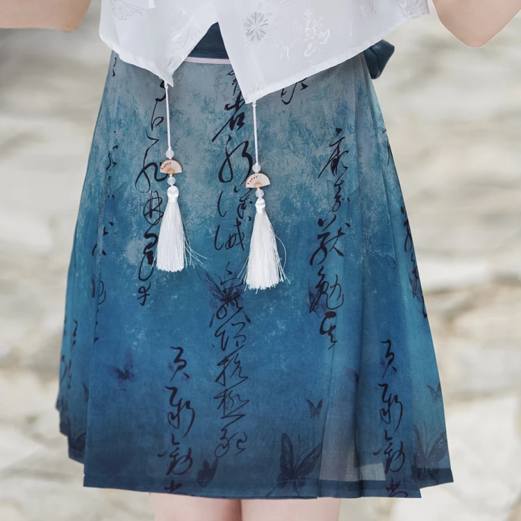 Summer Fashion Hanfu Ladies Chinese Style Ma Mian Short Skirt