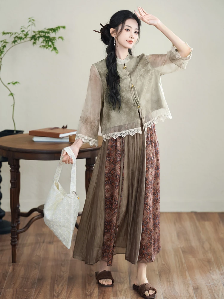 Vintage Women Suit Improved Hanfu Spring Fashion Clothing