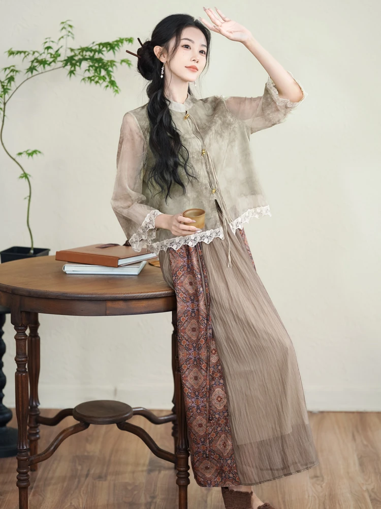 Vintage Women Suit Improved Hanfu Spring Fashion Clothing