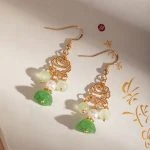 Women Earrings Green Eyelets Hanfu Accessories